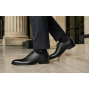 Pantofi barbati eleganti din piele naturala de culoare neagra - GKR200N